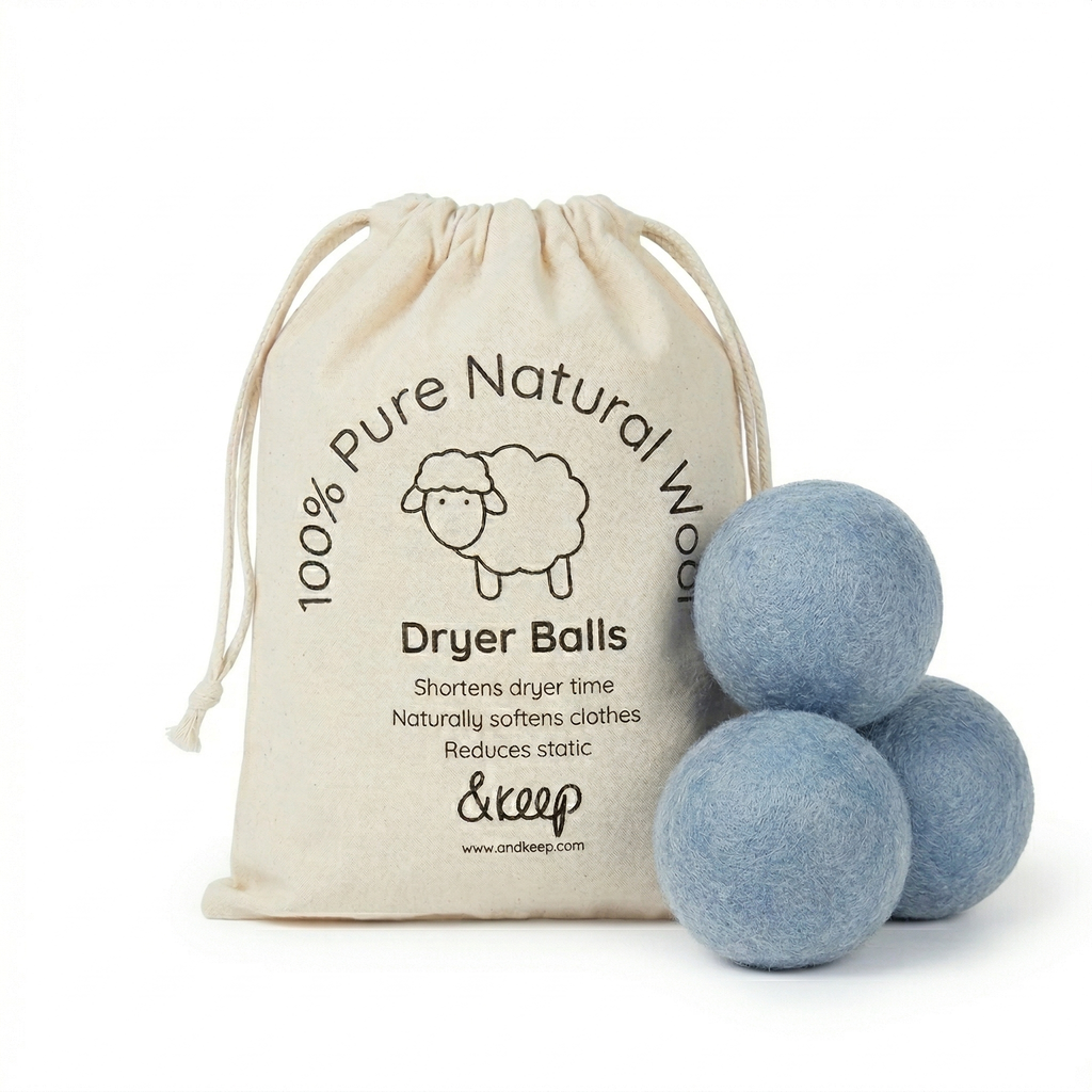 Wool Dryer Balls - Set of 3 & Storage Bag