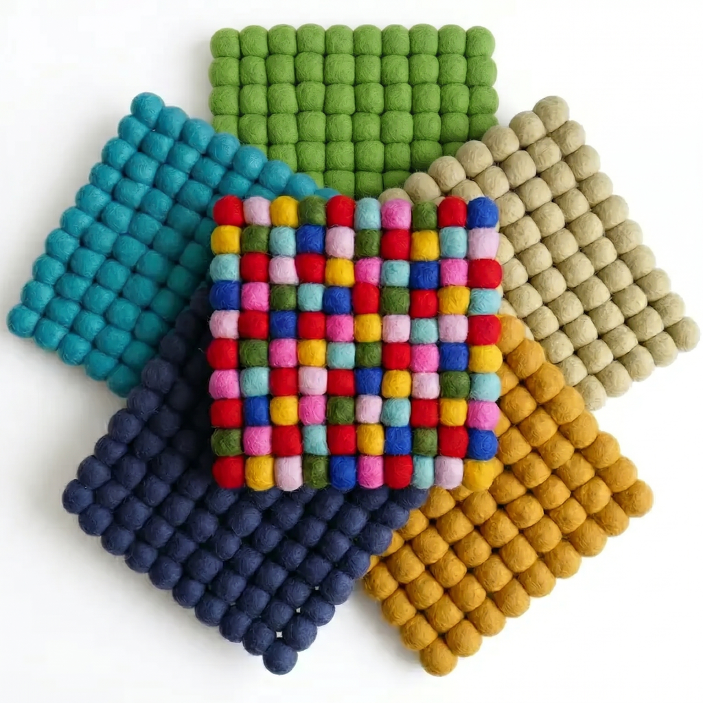Fairtrade Wool Felt Square Trivet/Placemat