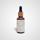 Chandra moon night face oil in amber bottle with dropper cap. Cruelty free vegan and natural.