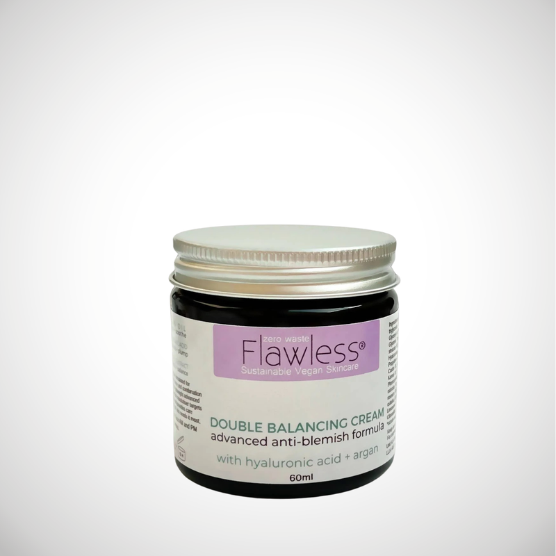 Moisture for acne prone skin in an amber jar. Cruelty free vegan and plastic free