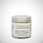 Foaming clay cleanser in a glass jar for oily and acne prone skin. Cruelty free vegan and plastic free.
