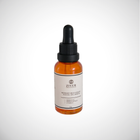 Organic rosehip face oil in a glass bottle and dropper cap. Cruelty free and vegan.