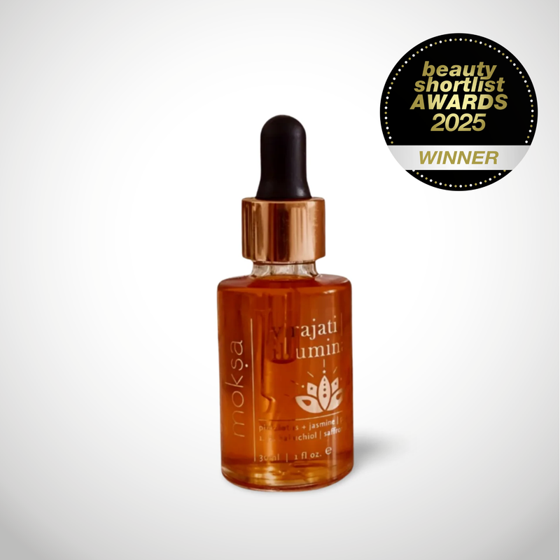 Award winning Virajati Serum with Bakuchiol natural retinol for mature skin. Cruelty free and vegan