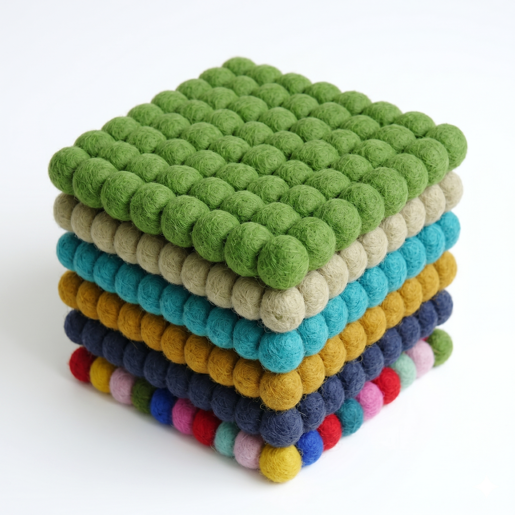 Fairtrade Wool Felt Square Trivet/Placemat